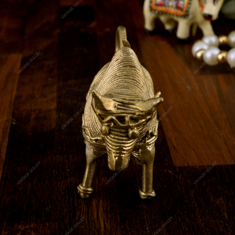 Brass Dhokra Miniature Bull Showpiece