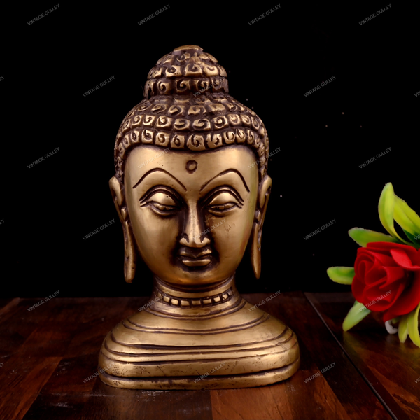 Brass Buddha Head for Home Decor