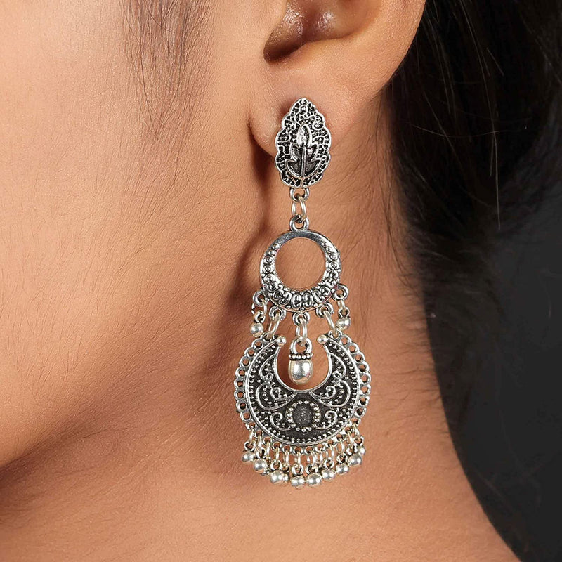 Oxidized Stud Earrings in 925 silver Jali Work Dangler Earrings for Women  Stylish Gift for Wife Sister Bhabhi Friend Marriage Anniversary