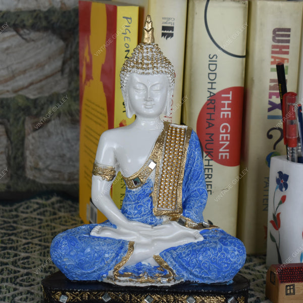 Polyresin Buddha Idol - Blue