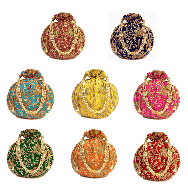 Women's Ethnic Rajasthani Potli Bag - Set of 8 - Vintage Gulley
