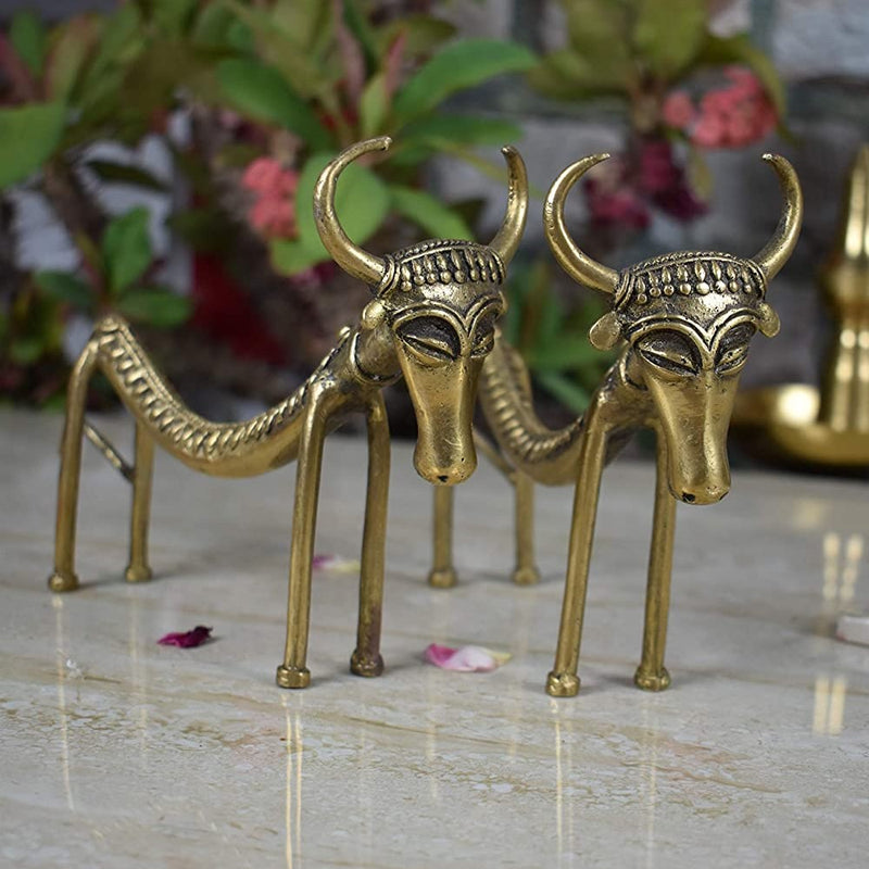 Brass Tribal Antique Cow - Vintage Gulley