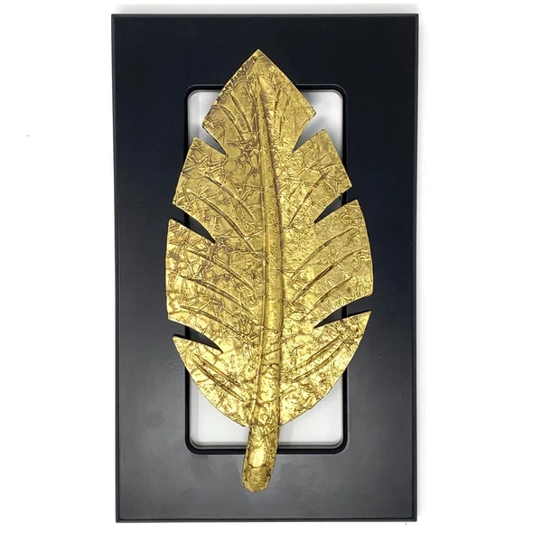 Brass Plated Wall Hanging Leaf Frame - Vintage Gulley