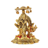 White Metal Golden Oxidized Krishna with Cow - Vintage Gulley