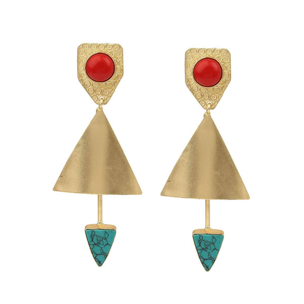 Semi-Precious Stone Ethnic Earrings for Women and Girl - Vintage Gulley