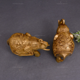Brass Elephant Figurine - Set of 2