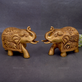 Brass Elephant Figurine - Set of 2
