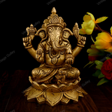 Brass Ganesha for Pooja and Home Decorative (Kamal Ganesha)