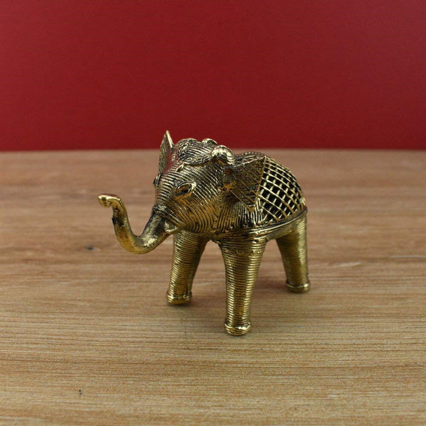 Brass Dhokra Net Elephant - Vintage Gulley