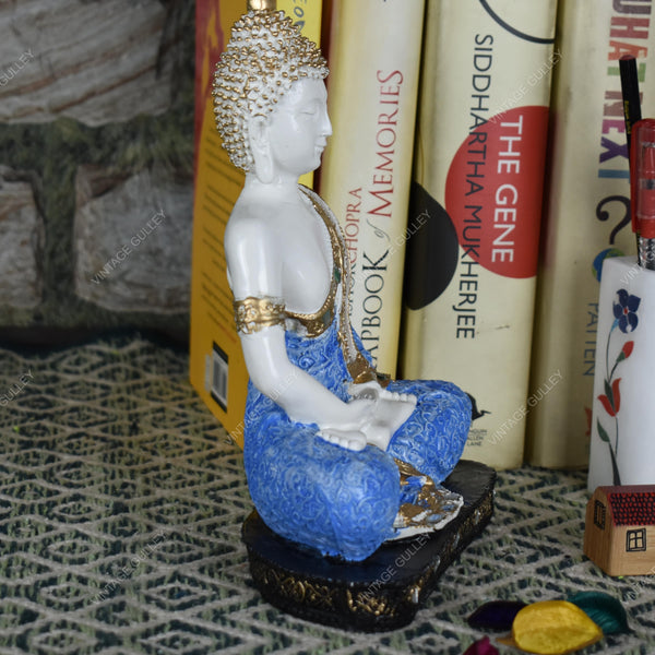 Polyresin Buddha Idol - Blue