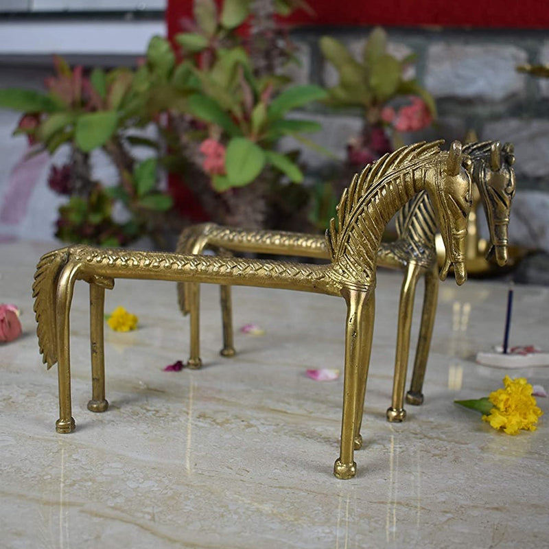 Brass Tribal Antique Horse - Vintage Gulley