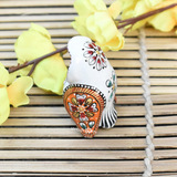 Metal Home Decor Vastu Fengshui Gifting Owl Idol, White, X-Small - Vintage Gulley