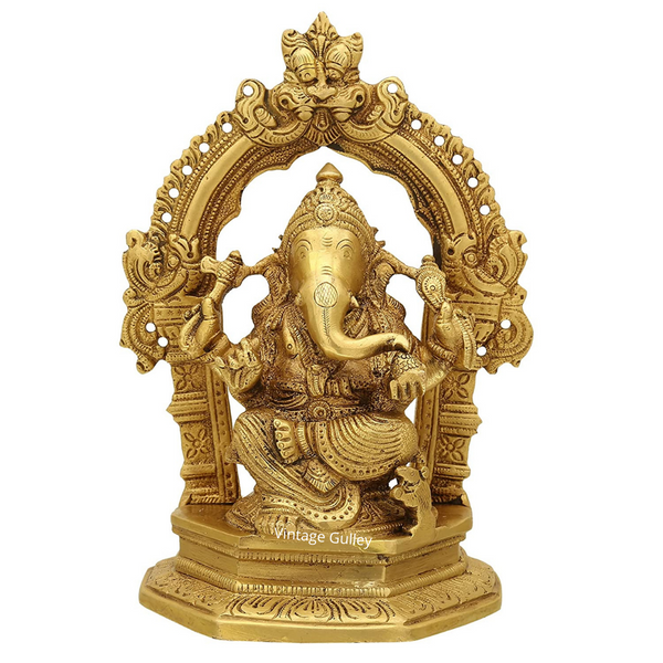 Brass Lord Ganesha|Ganpati Murti Decorative Showpiece Statue/ Idol & Figurine - Vintage Gulley