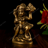 Brass Lord Hanuman Idol with Gada on Paoti