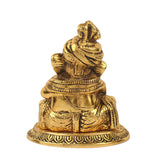White Metal Golden Oxidized Ganesh Pagdi - Vintage Gulley