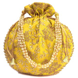 Women's Ethnic Rajasthani Potli Bag - Set of 2 - Yellow and Orange - Vintage Gulley