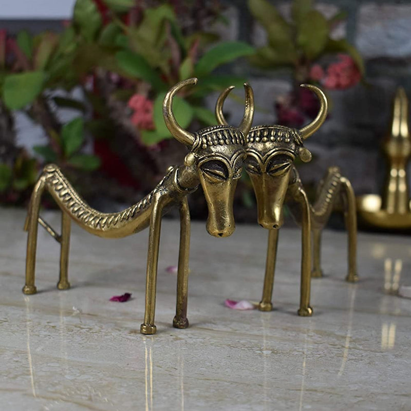 Brass Tribal Antique Cow - Vintage Gulley
