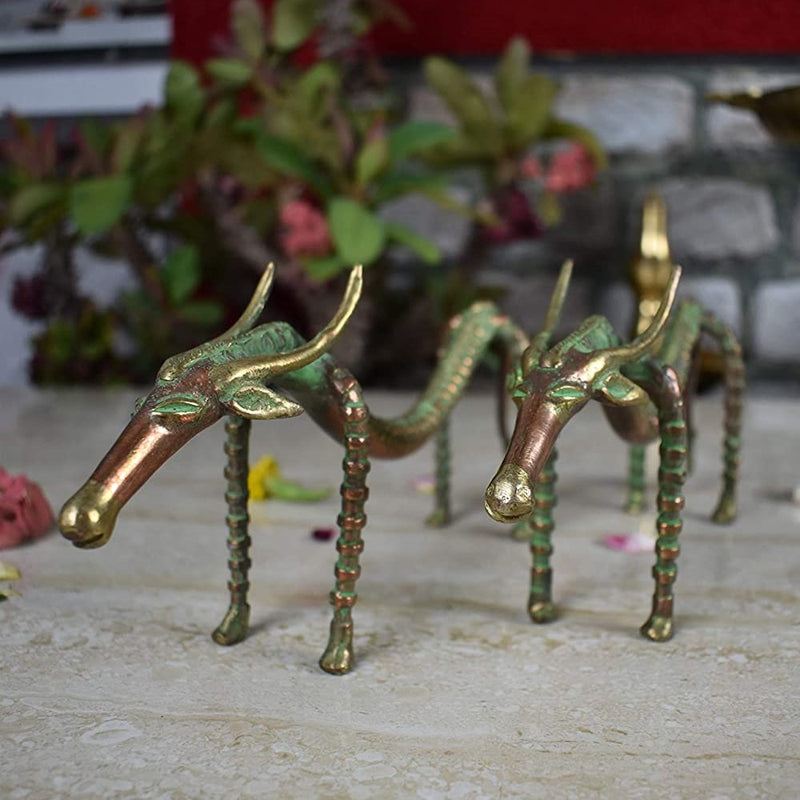 Brass Tribal Antique Deer - Vintage Gulley