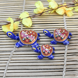 Metal Meenakari Tortoise Multicolored for Home Decorative Showpiece Office Decorative (Red) - Vintage Gulley
