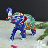 Meenakari Royal Blue Elephant - Green - Vintage Gulley