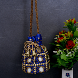 Rajasthani Potli Bag Mirrorwork - Blue