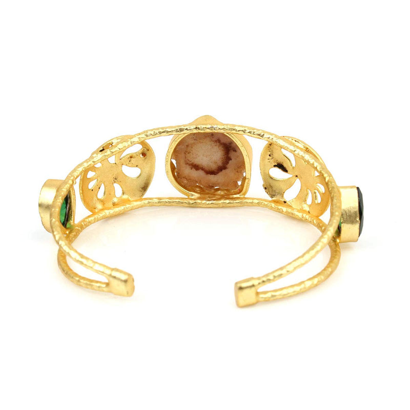 Women's Stone Gold Plated Stone Bracelet Kada for Women - Vintage Gulley