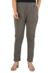 Women's Regular Fit Trousers Pant - Grey - Vintage Gulley