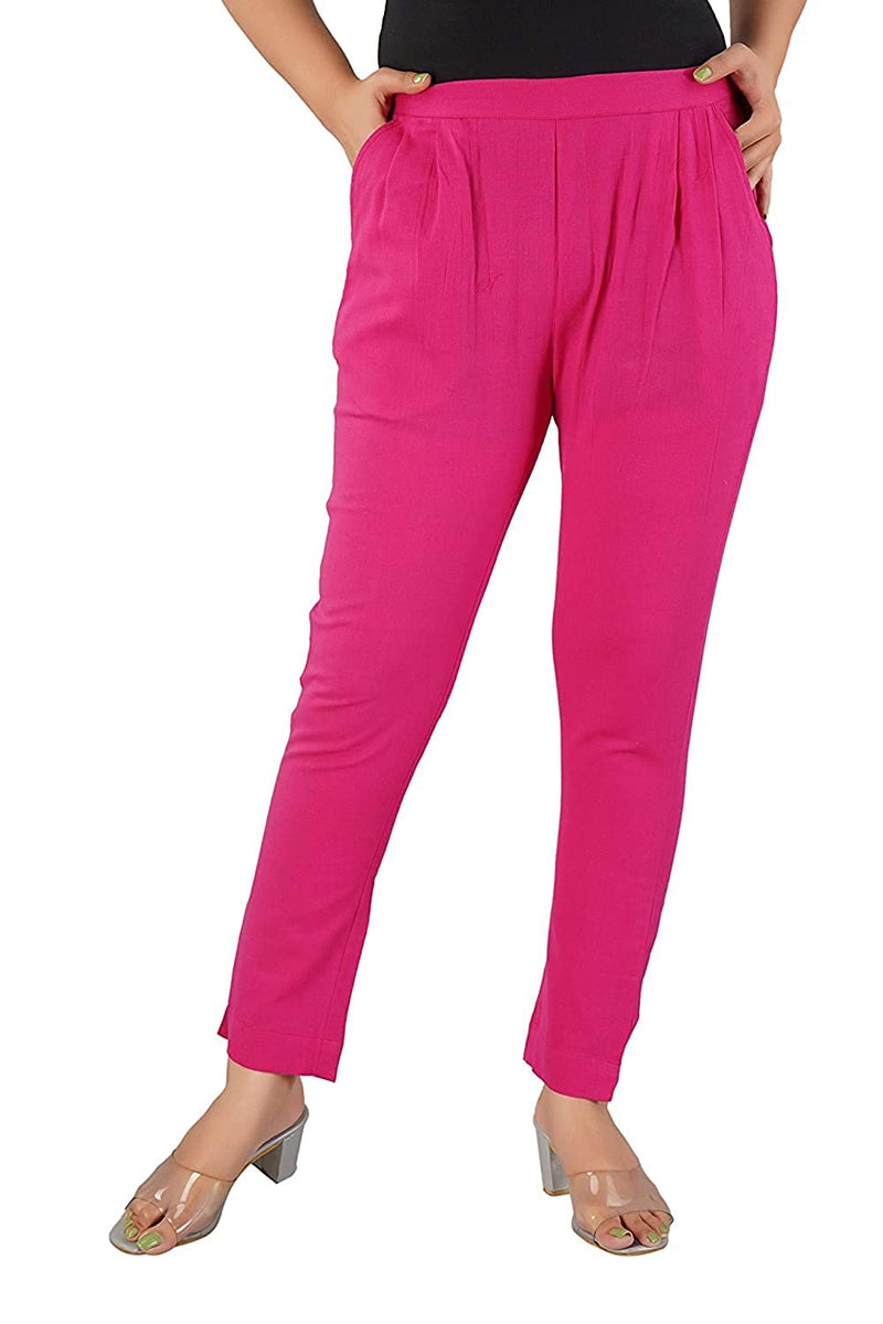 Women's Regular Fit Trousers Pant - Pink - Vintage Gulley