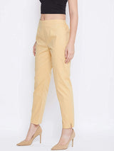 Women's Regular Fit Trousers Pant - Cream - Vintage Gulley