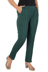 Women's Regular Fit Trousers Pant - Green - Vintage Gulley