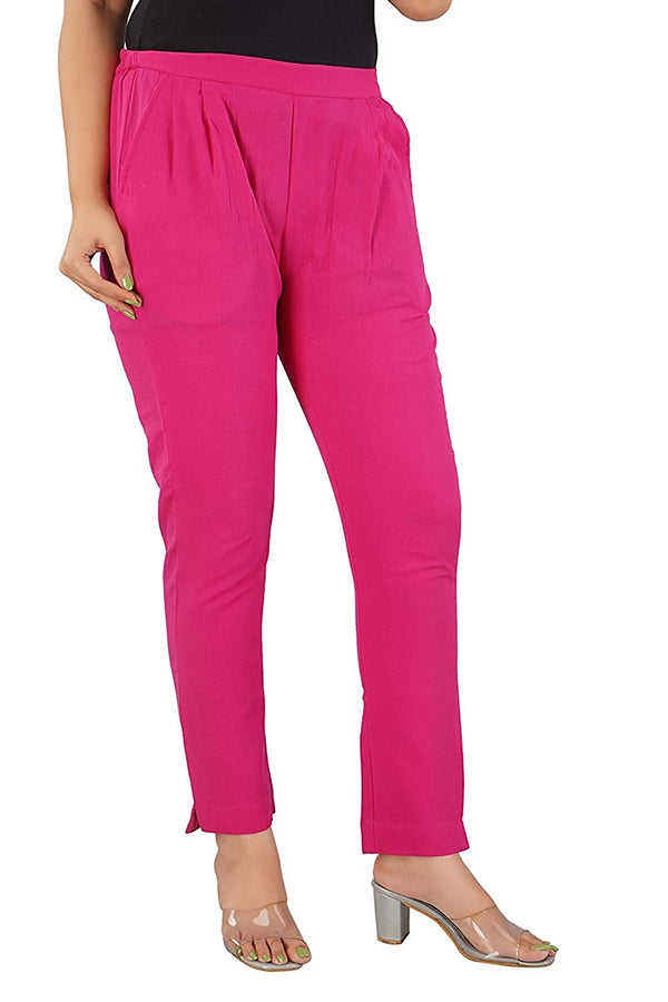 Women's Regular Fit Trousers Pant - Pink - Vintage Gulley