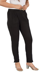 Women's Regular Fit Trousers Pant - Black - Vintage Gulley