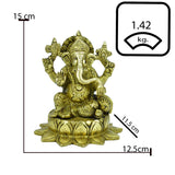 Brass Ganesha on Lotus - Vintage Gulley