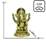 Brass Ganesha on Oval Paoti - Vintage Gulley