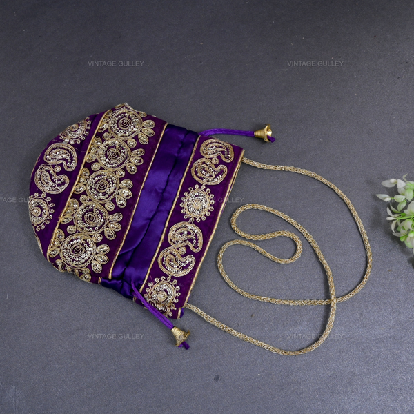 Rajasthani Potli Bag - Purple