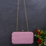 Embroidered Clutch for Female - Light Pink