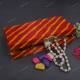 Fabric and Wooden Cash/Shagun Box for Wedding - Lehariya Red