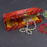 Fabric and Wooden Cash/Shagun Box for Wedding - Bandhej Red