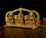 Metal Golden Oxidized Laxmi Ganesh Saraswati