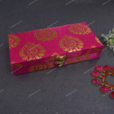 Fabric and Wooden Cash/Shagun Box for Wedding - Pink Paan
