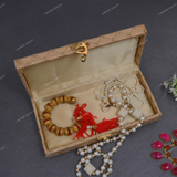 Fabric and Wooden Cash/Shagun Box for Wedding - Gold