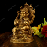 Brass Ganesha Sheshnaag