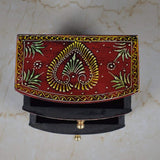 Wooden Hand Carved Multi-Utility Chest Drawers & Jewellery Box for Women - 2 Drawers - Vintage Gulley
