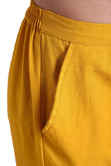 Women's Regular Fit Trousers Pant - Yellow - Vintage Gulley