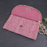 Ethnic Embroidered Envelope - Light Pink