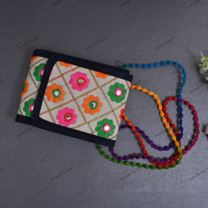 Rajasthani Embroidered Mobile Bag  - Multicolor