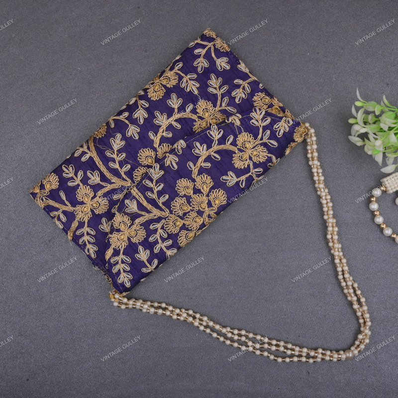 Rajasthani Embroidered Bag - Purple