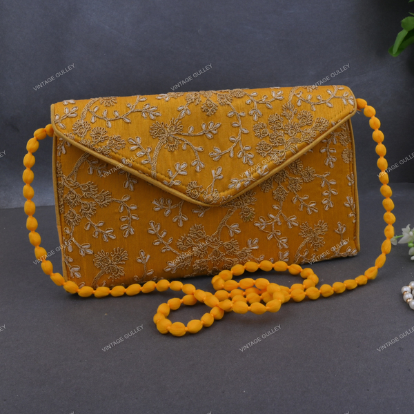 Rajasthani Embroidered Bag Big - Yellow