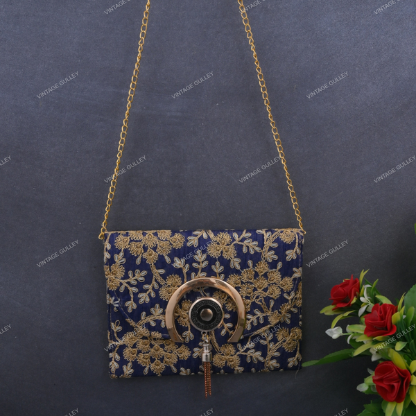 Rajasthani Embroidered Bag - BLue