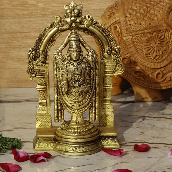 Brass Tirupati Balaji Idol - Vintage Gulley
